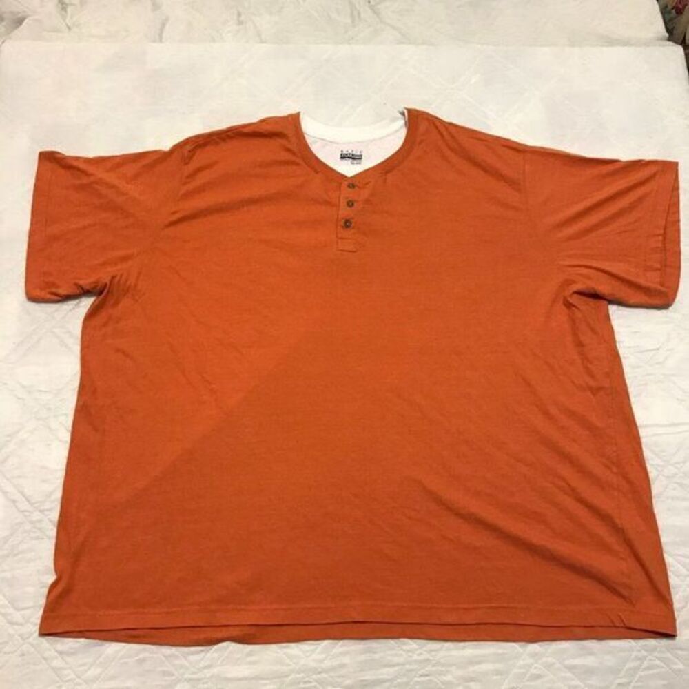 Basic Editions layered Henley‎ orange shirt 4XL